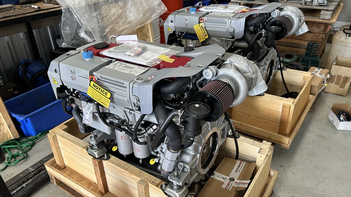 twin SE286E40 Steyr engines awaiting installation in the Leech 38