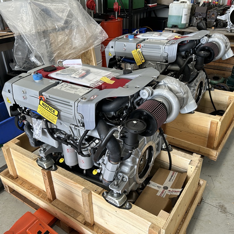 twin SE286E40 Steyr engines awaiting installation in the Leech 38