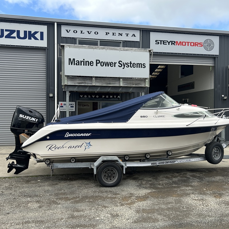 Buccaneer 550 Classic repower with Suzuki 140hp
